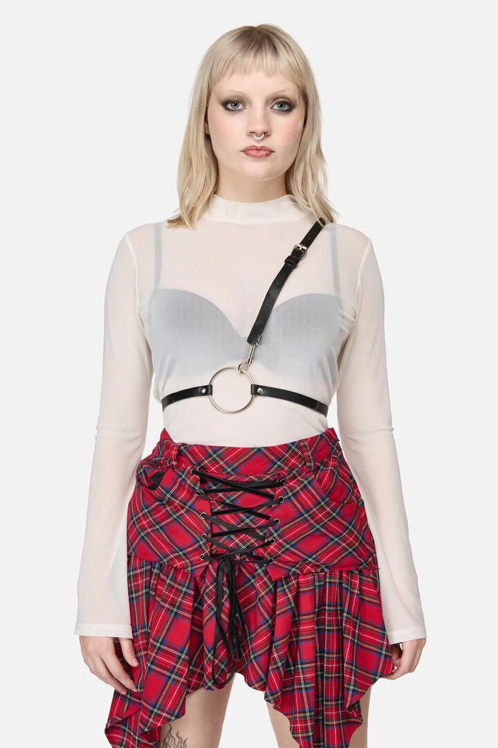 Image of Rings. Productname: One Shoulder Large Ring Harness in Black colour by brand - Black Friday