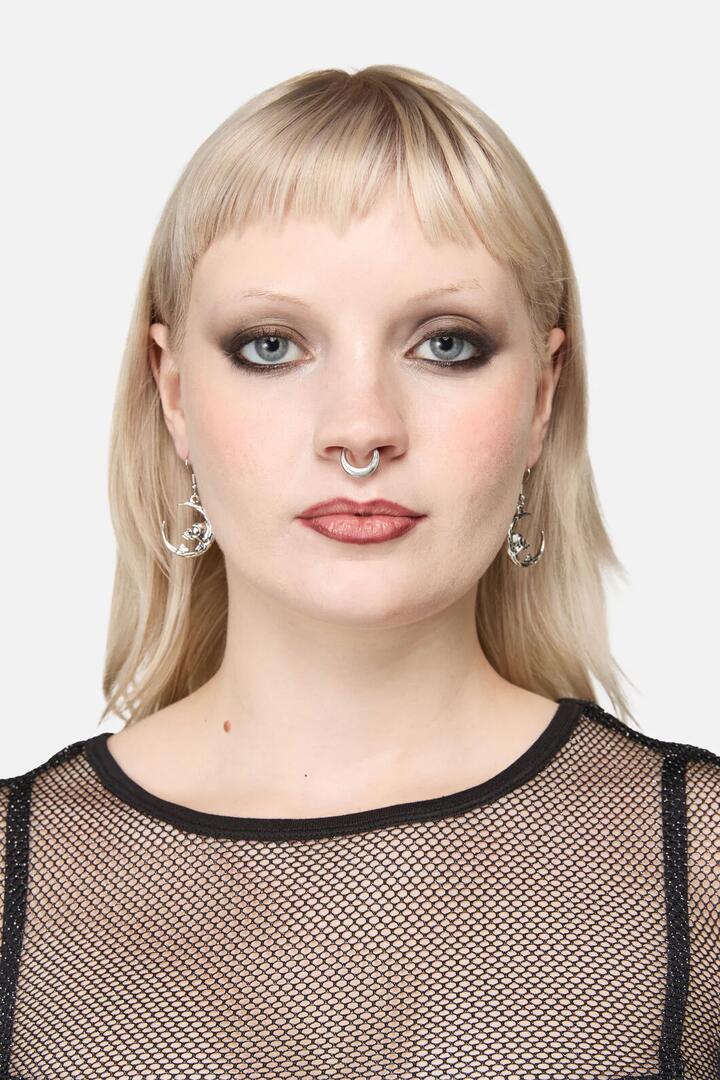 Image of Earrings. Productname: Night Skull Earrings in Silver colour by brand - Black Friday