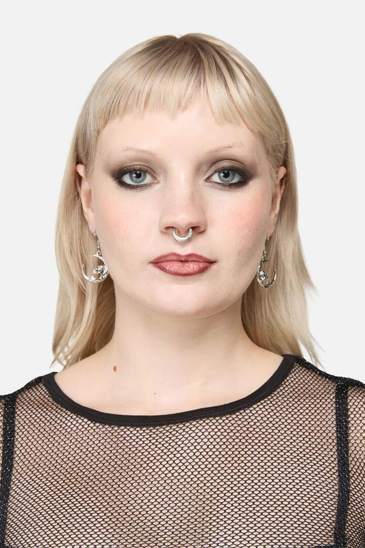 Image of Earrings. Productname: Night Skull Earrings in Silver colour by brand - Black Friday