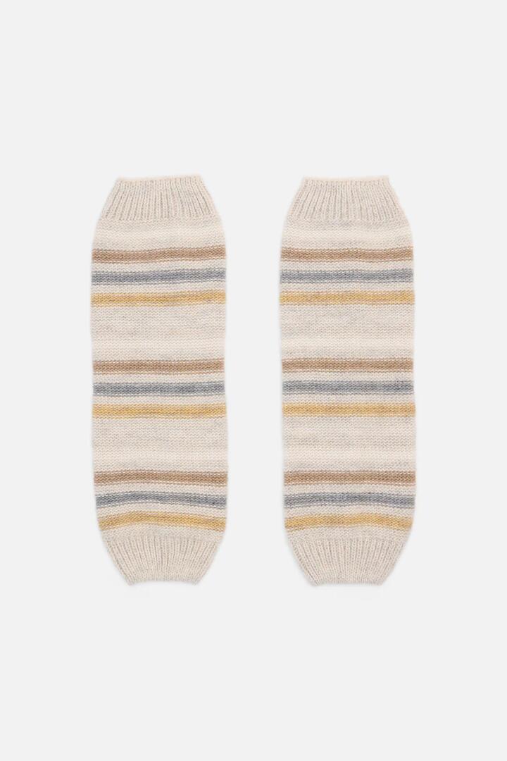 Image of Lingerie. Productname: Cream Striped Leg Warmers in Cream colour by brand - Princess Highway