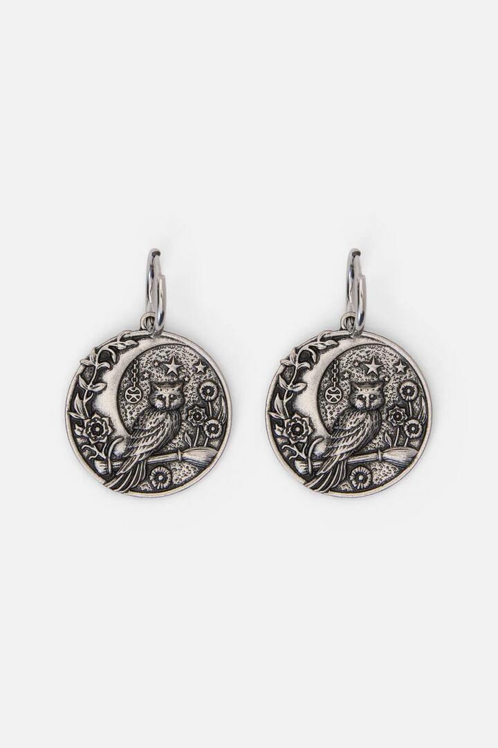 Image of Earrings. Productname: Night Owl Earrings in Silver colour by brand - Princess Highway