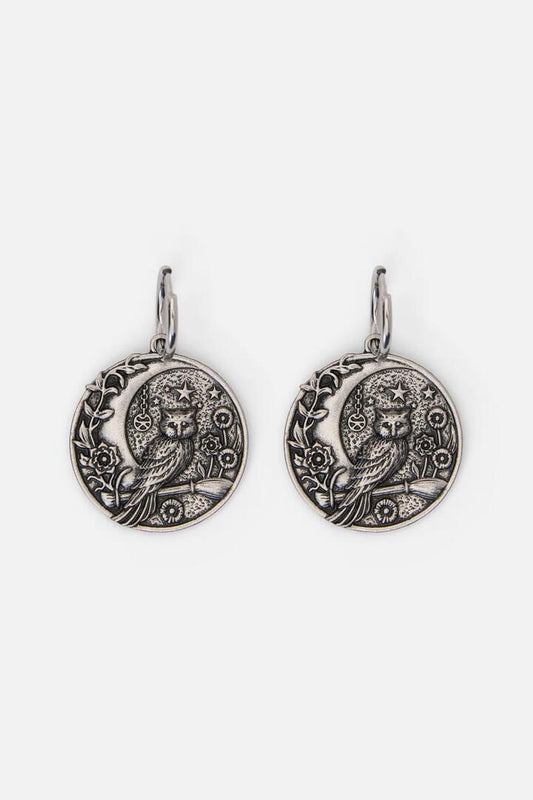 Image of Earrings. Productname: Night Owl Earrings in Silver colour by brand - Princess Highway