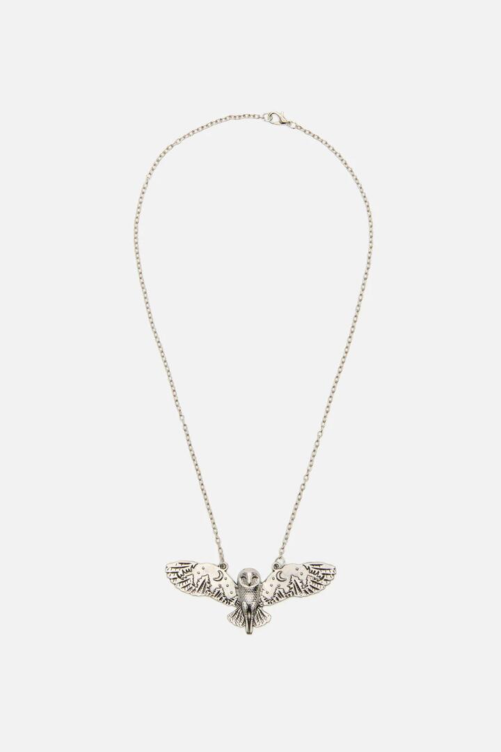 Image of Necklaces. Productname: Night Owl Necklace in Silver colour by brand - Princess Highway