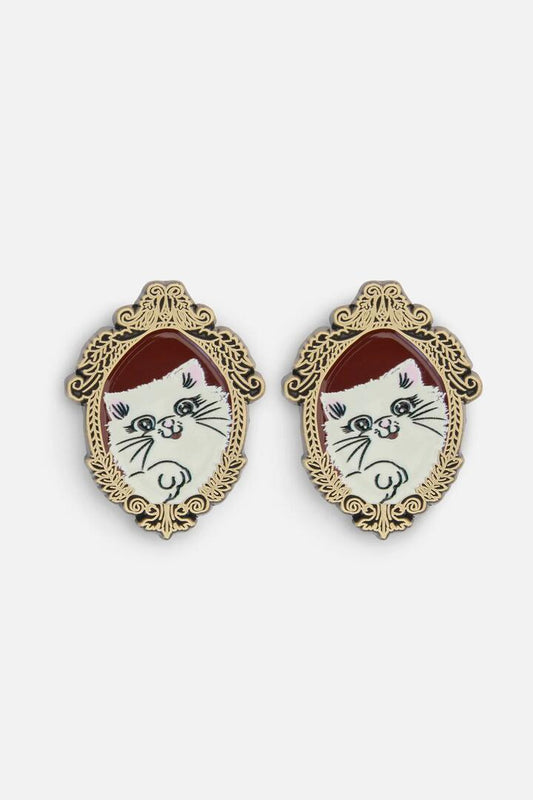 Image of Jewelry. Productname: Official Cat Portrait Pin in Multi colour by brand - Dangerfield
