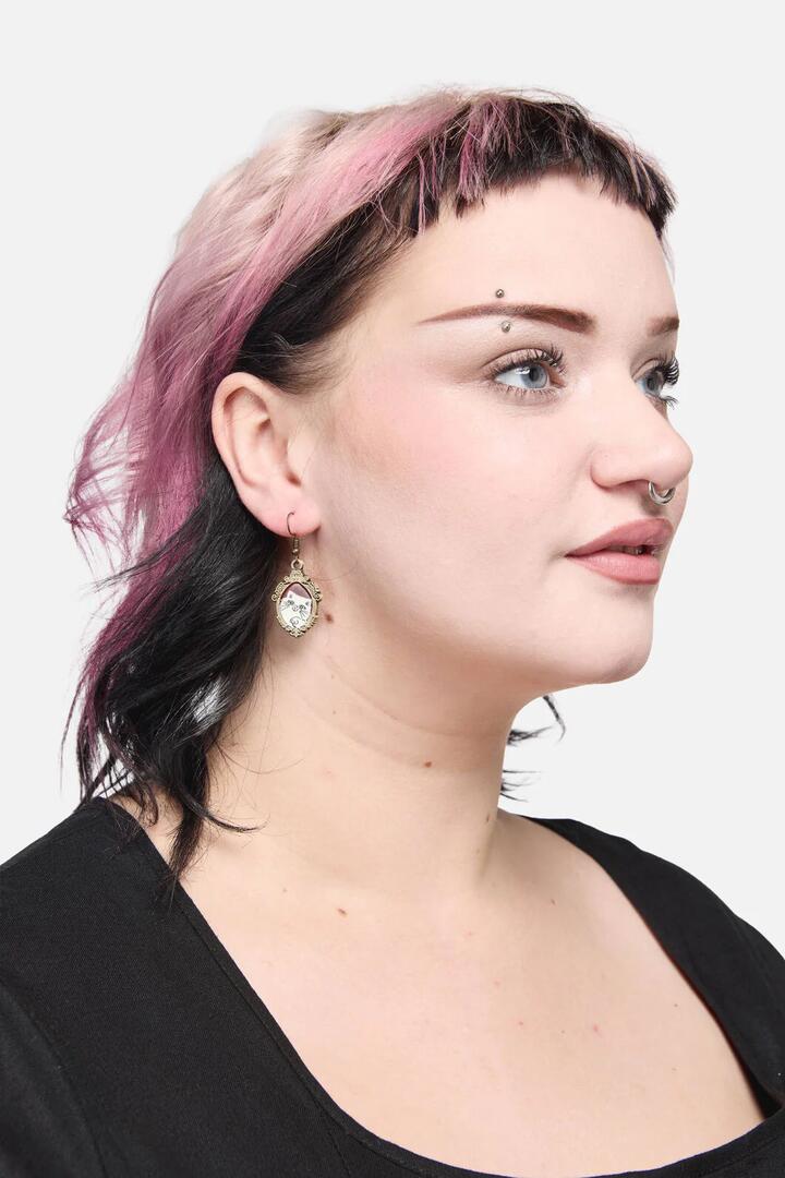 Image of Earrings. Productname: Official Cat Portrait Earrings in Multi colour by brand - Dangerfield