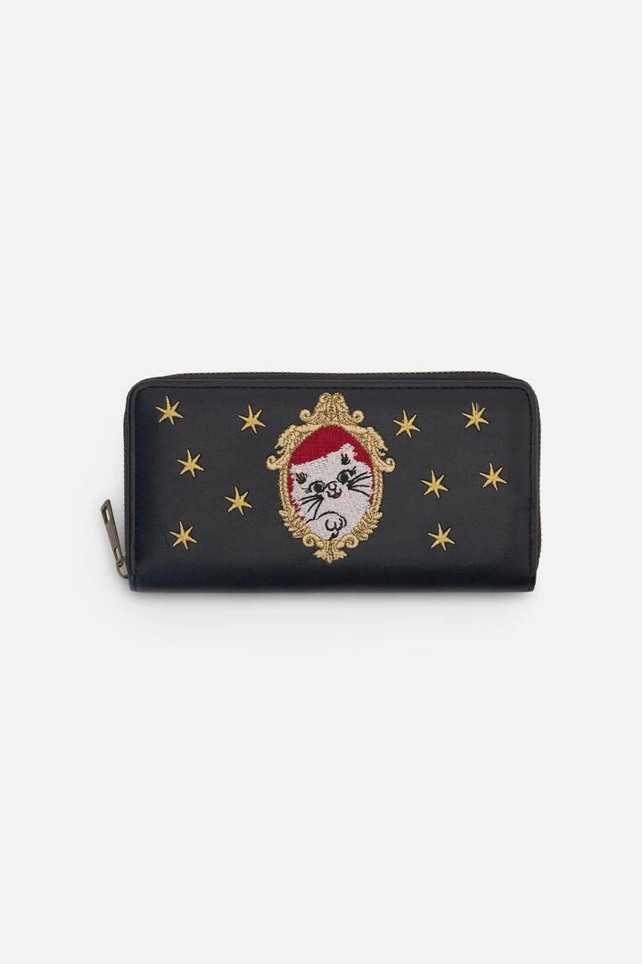 Image of Wallets & Money Clips. Productname: Official Cat Portrait Wallet in Black colour by brand - Dangerfield