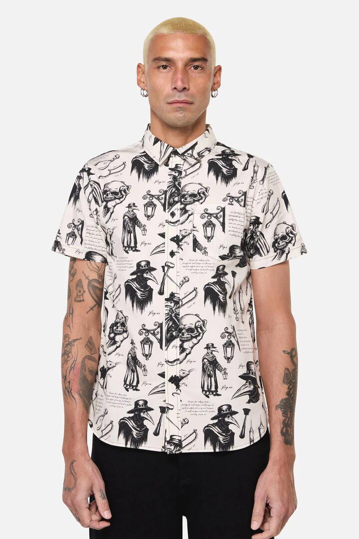 Image of Shirts. Productname: Plague Doctor Shirt in Cream colour by brand - Black Friday