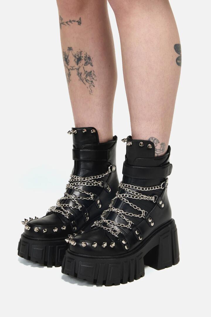Image of Jewelry. Productname: Chain Stud Boot in Black colour by brand - Dangerfield