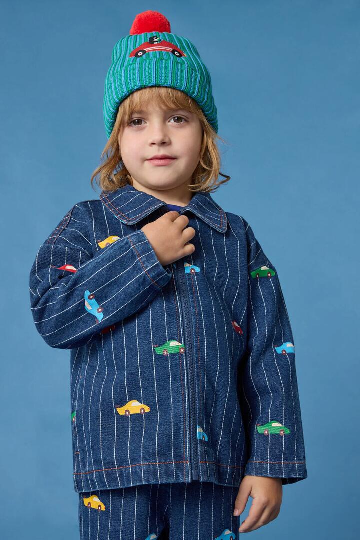 Image of Coats & Jackets. Product name - Cars Kids Pinstripe Jacket in Navy colour by brand - Gorman