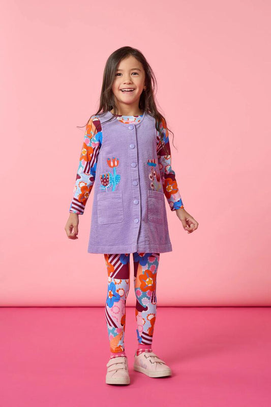 Image of Dresses. Product name - Bouquet Cord Kids Pini Dress in Lilac colour by brand - Gorman