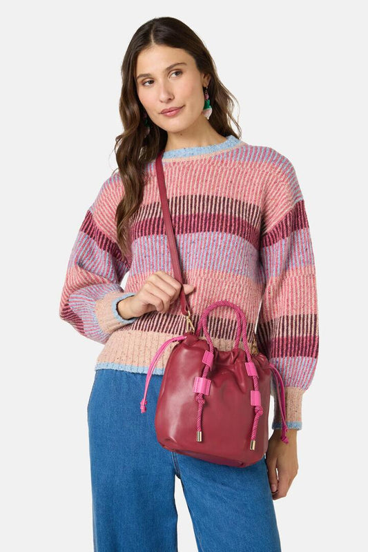 Image of Bags. Product name - Carmel Crossbody Maroon in Maroon colour by brand - Gorman