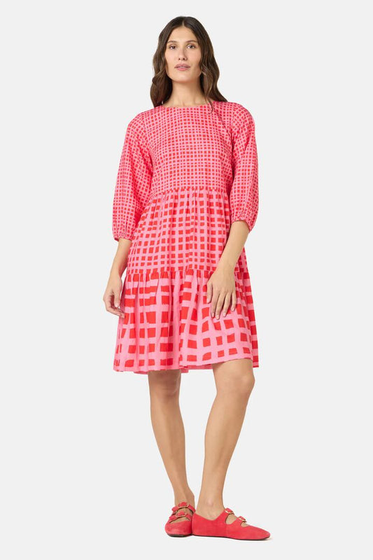 Image of Dresses. Product name - Garden Check Smock Dress in Check colour by brand - Gorman