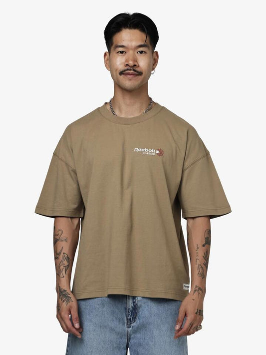 Image of T-Shirts. Productname: Reebok Classics Box Fit Tee in Elevated Beige colour by brand - Reebok