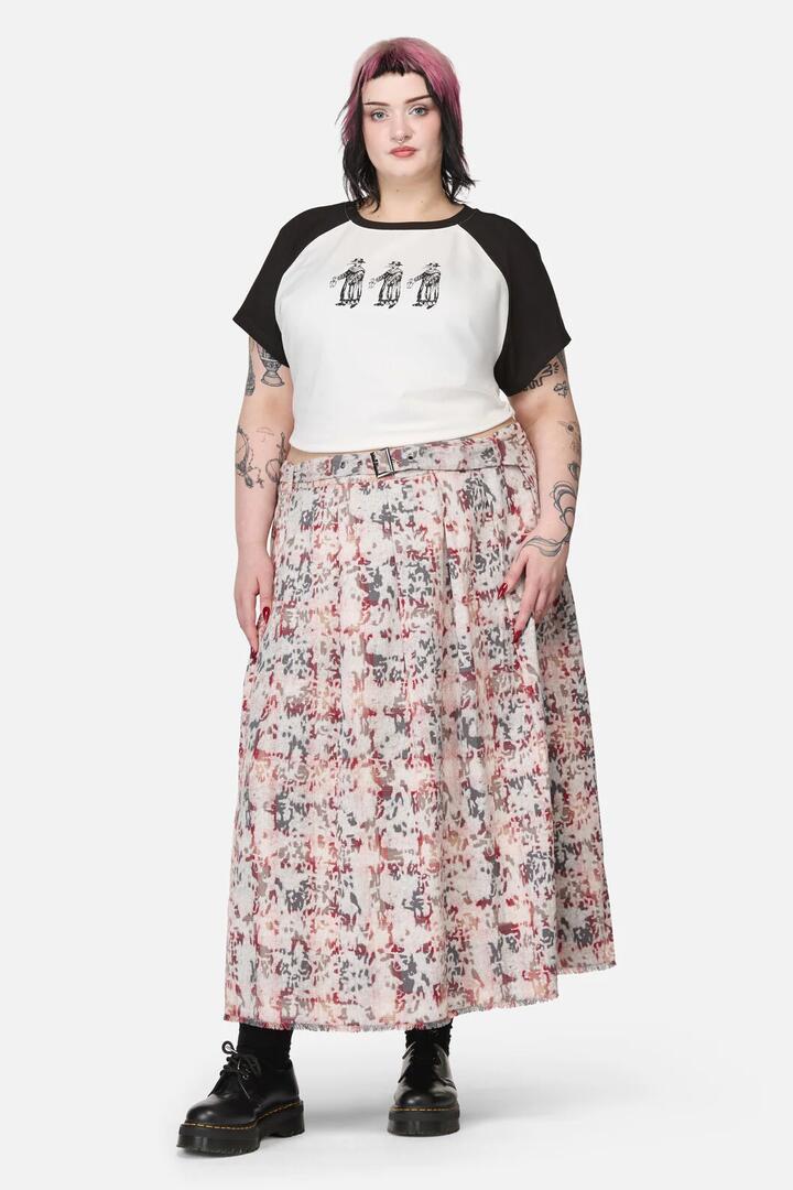 Image of a model wearing Skirts. Productname: Curve Lesions Tartan Goth Midi Skirt in Multi colour by brand - Black Friday
