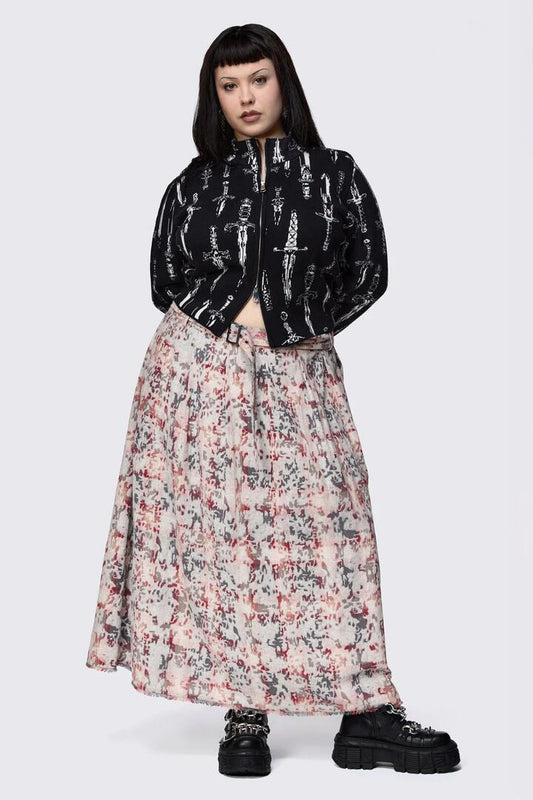 Image of a model wearing Skirts. Product name - Curve Lesions Tartan Goth Midi in Multi colour by brand - Black Friday
