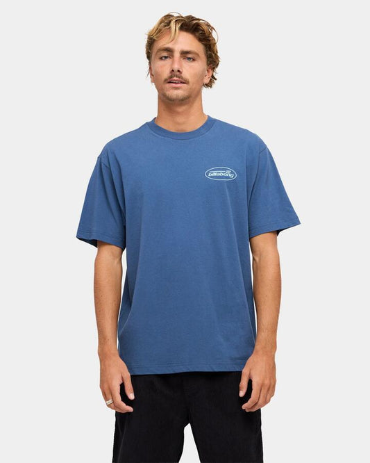 Image of T-Shirts. Product name - Billabong Mens Walled T-Shirt Denim in Denim colour by brand - Billabong