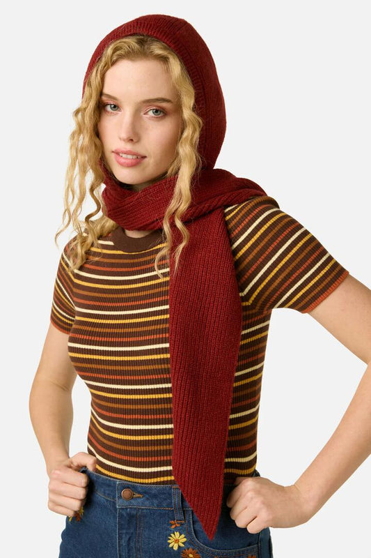 Image of Scarves & Shawls. Productname: Dark Red Scarf Knit Hat in Dark Red colour by brand - Princess Highway
