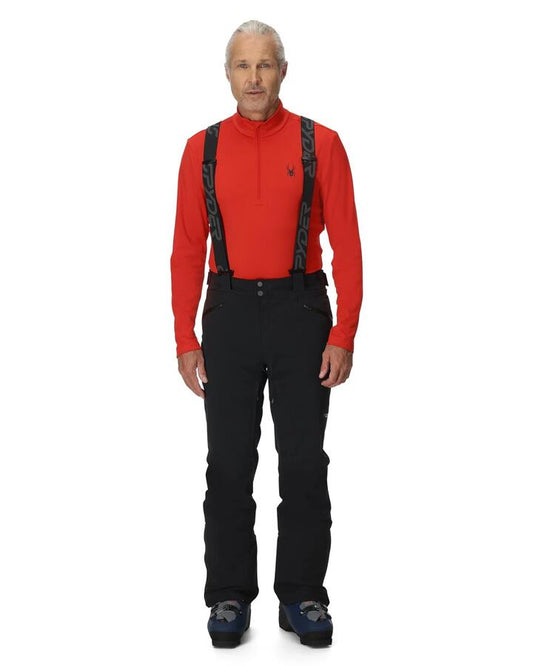 Image of a model wearing Pants. Product name - Spyder Mens Bormio Snow Pants Black in Black colour by brand - Spyder
