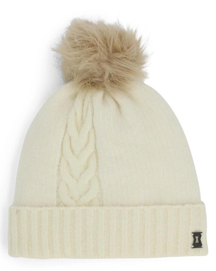 Image of Hats. Product name - Spyder Womens Olait Pom Beanie White in White colour by brand - Spyder