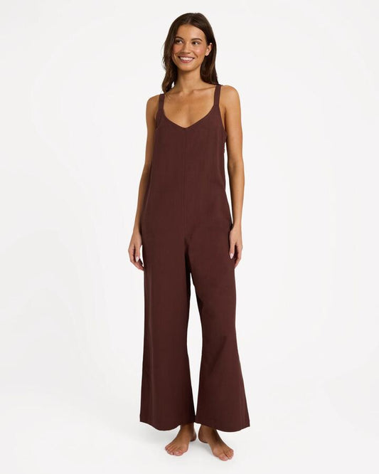 Image of Bodysuits. Product name - Roxy Womens Summer Icon Playsuit Java in Java colour by brand - Roxy