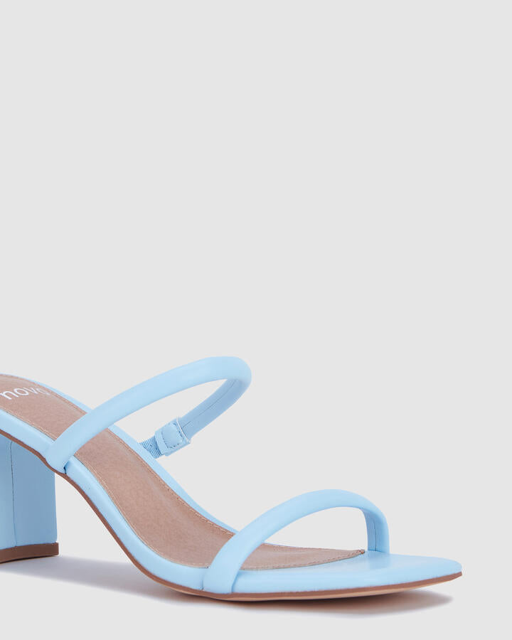 Image of Heels. Product name - Udella Sky Blue Heels in Blue colour by brand - Novo