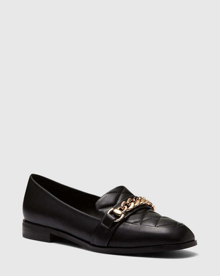 Image of Flats. Product name - Elvie Black Quilt Flats in Black Quilt colour by brand - Novo