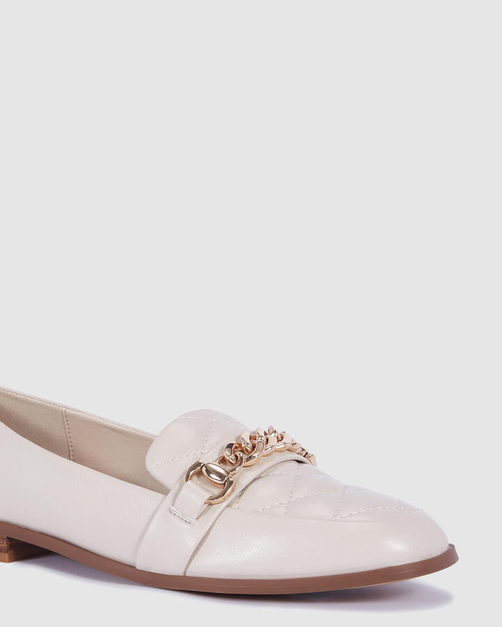 Image of Flats. Product name - Elvie Cream Flats in Neutral colour by brand - Novo