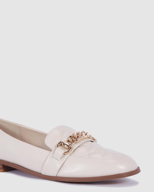 Image of Flats. Product name - Elvie Cream Flats in Neutral colour by brand - Novo