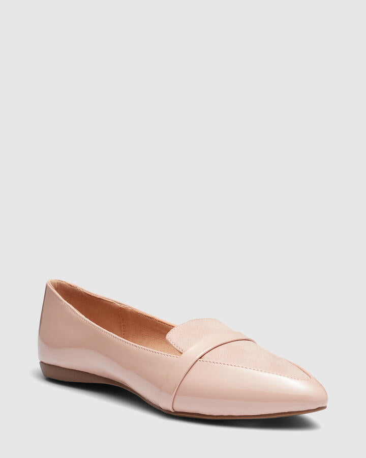 Image of Flats. Product name - Clarrisa Nude Vegan Flats in Neutral colour by brand - Novo