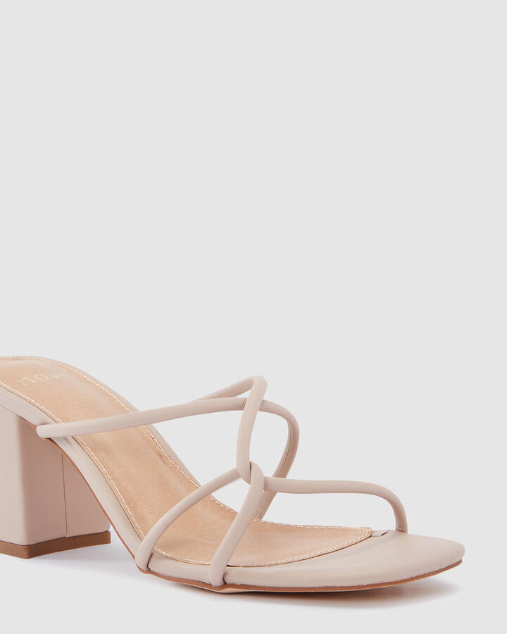 Image of Heels. Product name - Nia Nude Vegan Heels in Neutral colour by brand - Novo