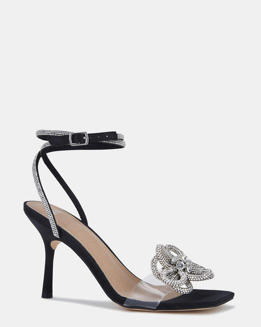 Image of Heels. Product name - Zygote Black Vegan Heels in Black colour by brand - Novo