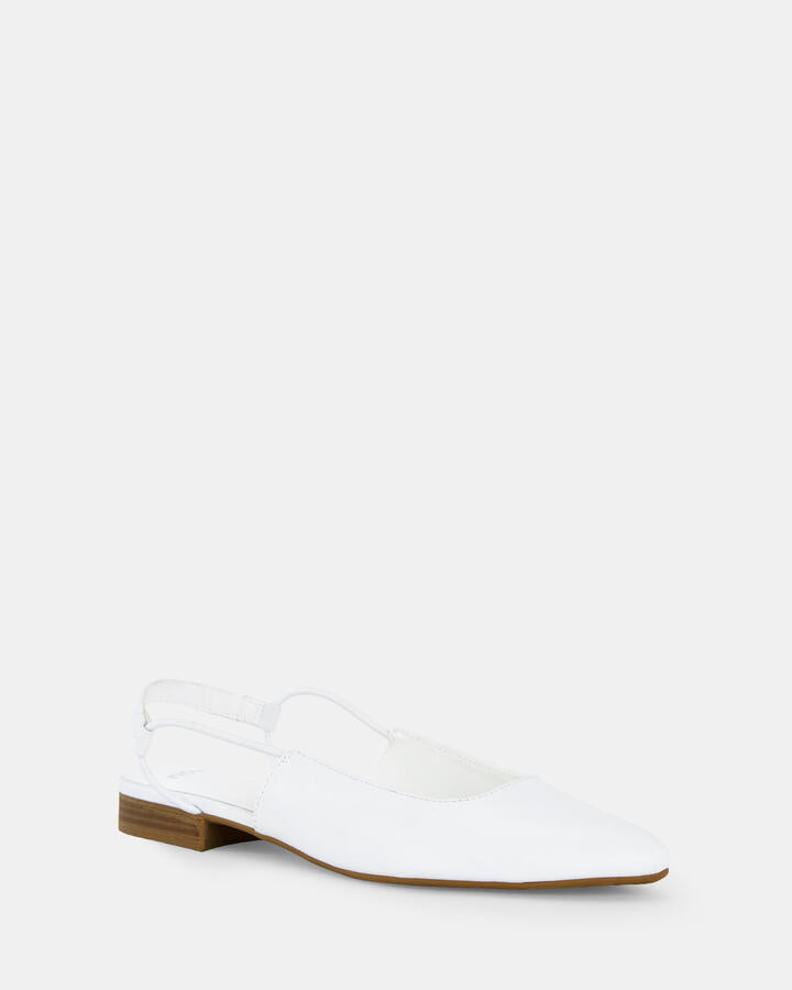Image of Flats. Product name - Crotone White Vegan Flats in Multi colour by brand - Novo