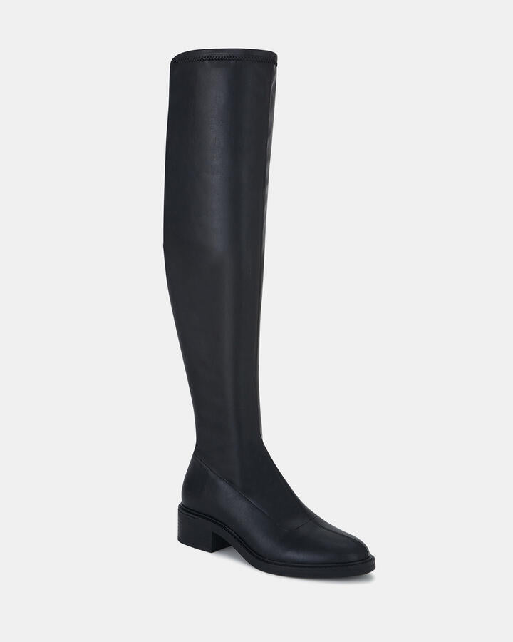 Image of Boots. Product name - Oliana Black Vegan Boots in Black colour by brand - Novo