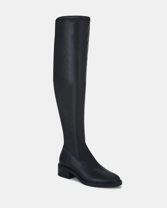 Image of Boots. Product name - Oliana Black Vegan Boots in Black colour by brand - Novo