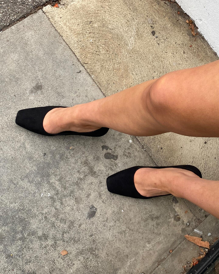 Image of Heels. Product name - Icey Black Suede Vegan Heels in Black colour by brand - Novo