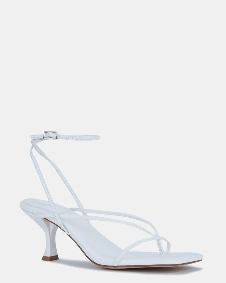 Image of Rain Umbrellas. Product name - Umbrella White Vegan Heels in Multi colour by brand - Novo