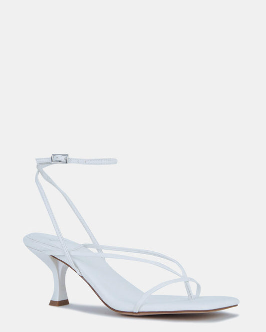 Image of Rain Umbrellas. Product name - Umbrella White Vegan Heels in Multi colour by brand - Novo