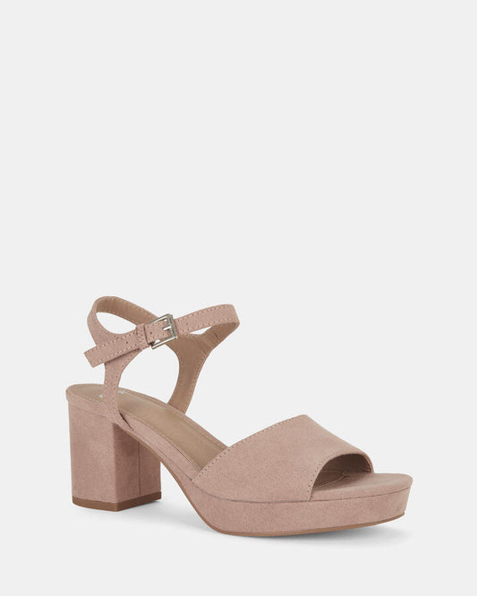 Image of Heels. Product name - Leto Nude Vegan Heels in Neutral colour by brand - Novo