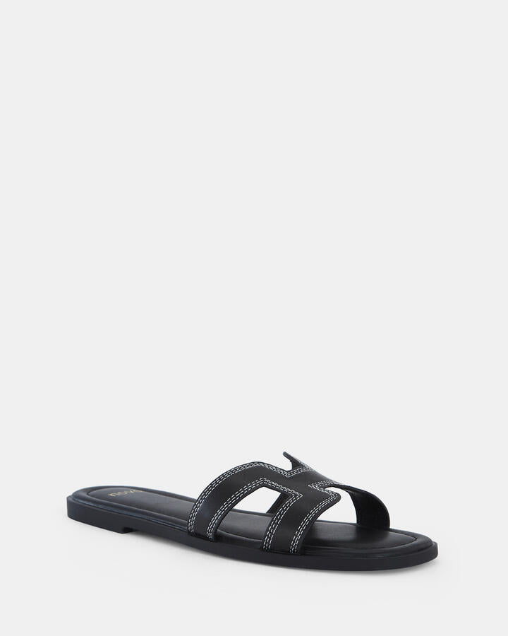 Image of Sandals. Product name - Sachie Black/white Vegan Sandals in Multi colour by brand - Novo