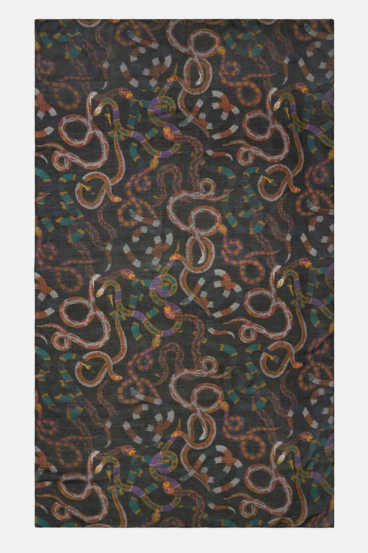 Image of Scarves & Shawls. Productname: Reptilian Scarf in Black colour by brand - Dangerfield