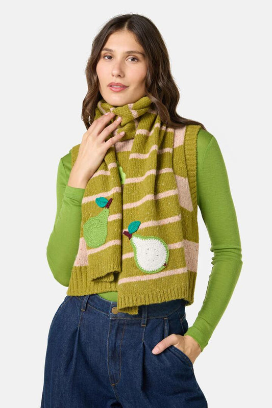 Image of Scarves & Shawls. Product name - Paired Pear Scarf in Multi colour by brand - Gorman