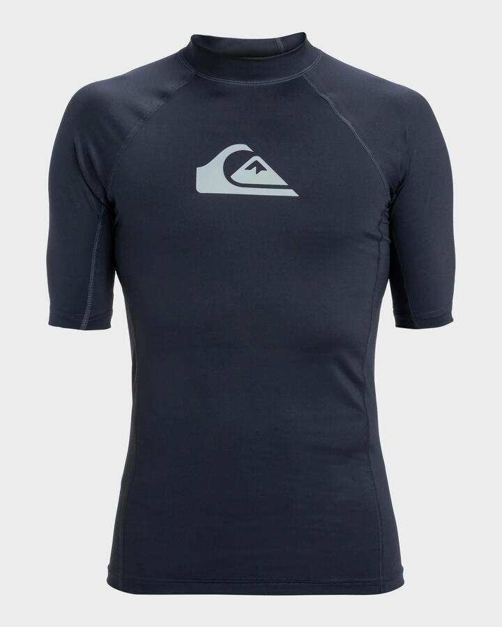 Image of Accessories. Product name - Quiksilver Mens Everyday Upf50 Rashguard Dark Navy in Dark Navy colour by brand - Quiksilver