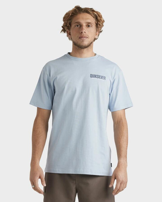 Image of T-Shirts. Product name - Quiksilver Mens Fish On T-Shirt Ashley Blue in Ashley Blue colour by brand - Quiksilver