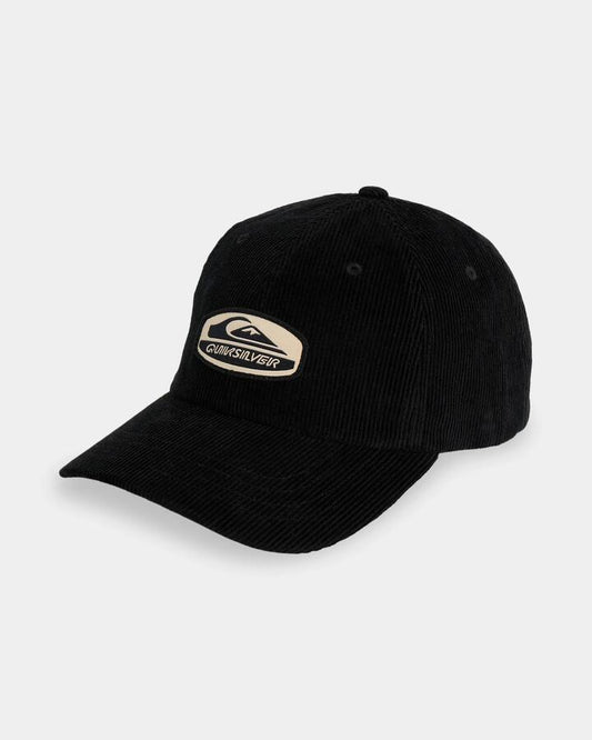 Image of Hats. Product name - Quiksilver Mens Decades Strapback Cap Black in Black colour by brand - Quiksilver