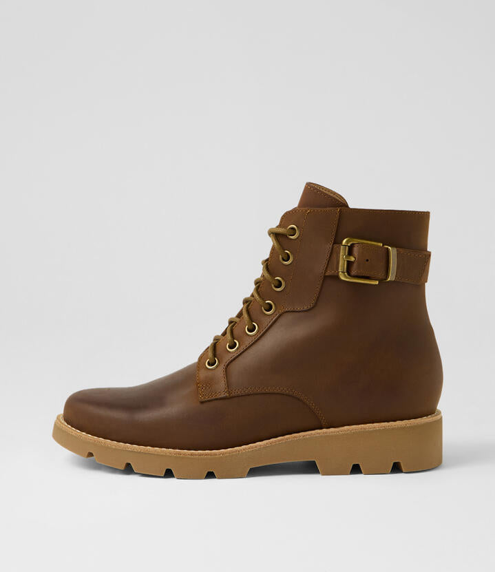 Image of Boots. Product name - Doobie Crazyhorse Leather Lace Up Boots in Crazyhorse colour by brand - MIDAS