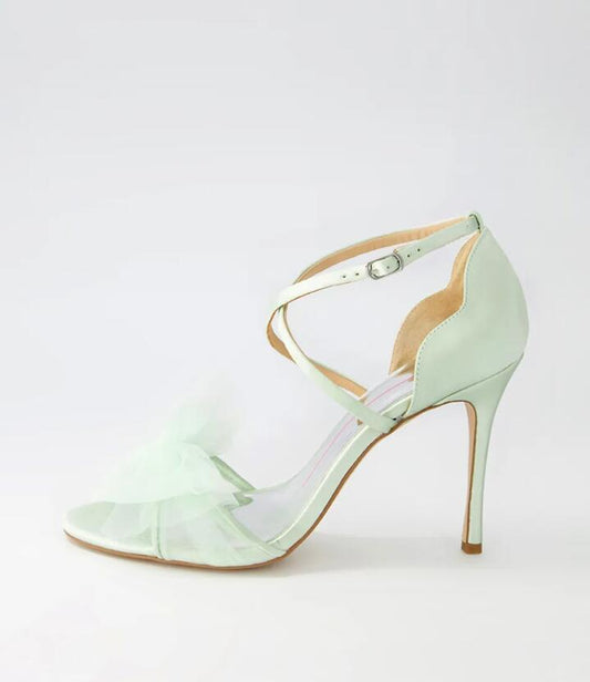 Image of Sandals. Product name - Princess Mint Fabric Sandals in Mint colour by brand - MOLLINI