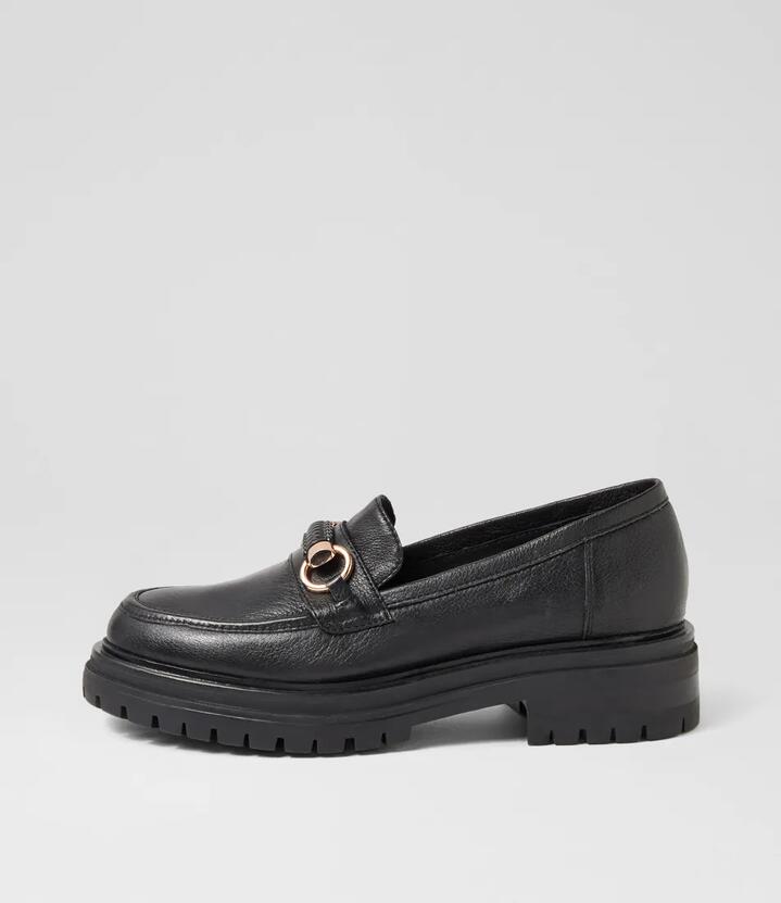 Image of Flats. Product name - Alantaya Mo Black Black Sole Leather Black Black Sole in Black-Black Sole colour by brand - MOLLINI