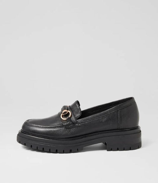 Image of Flats. Product name - Alantaya Mo Black Black Sole Leather Black Black Sole in Black-Black Sole colour by brand - MOLLINI
