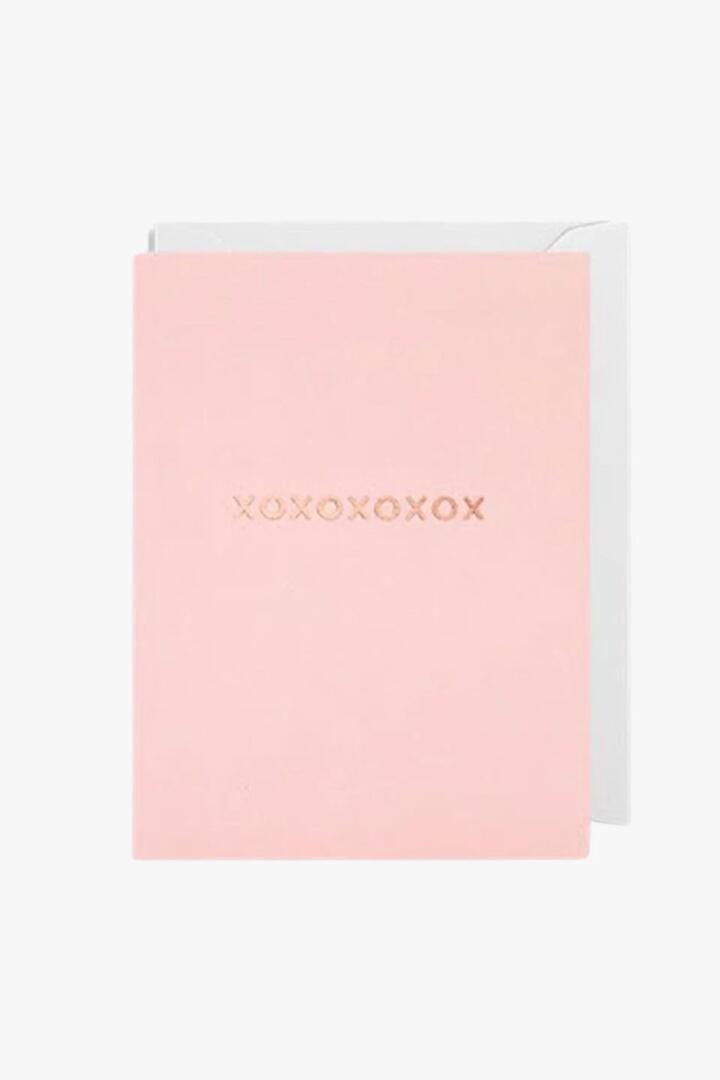 Image of Greeting Cards. Product name - XOXOXO Pink Small Greeting Card in Pink colour by brand - Oxted