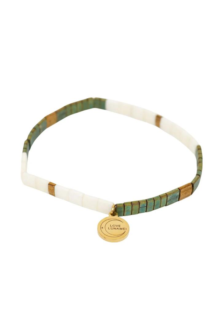 Image of Jewelry. Product name - Love Ox Cream Antique Gold Charm Bracelet in Cream colour by brand - Love Lunamei
